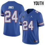 Youth Florida Gators #24 Matt Jones NCAA Jordan Brand Royal Authentic Stitched College Football Jersey VDE0762DO